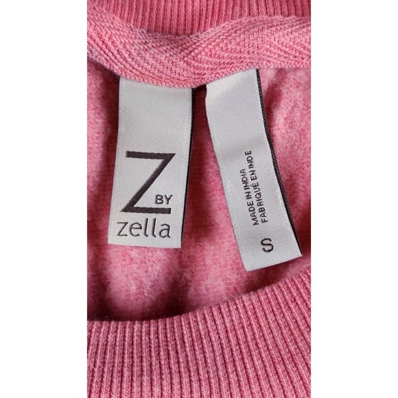 Z By Zella Women's Pink Cotton Blend Round Neck Pullover Sweater Size Small - Picture 5 of 6